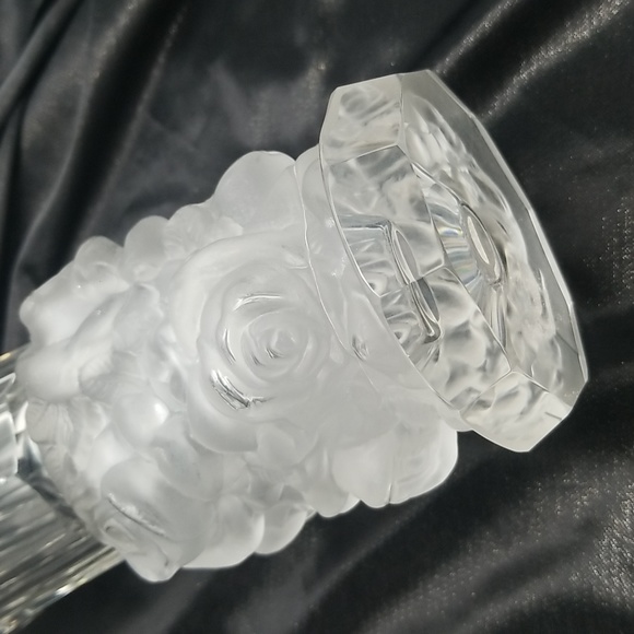 Bohemian Czech Schevogt Ingrid Roses Crystal Vase - Picture 11 of 16